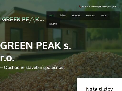 jsme obchodně stavební společnost green peak s.r.o., která staví na více než 23 letech zkušeností jednatele a týmu spolupracovníků.
