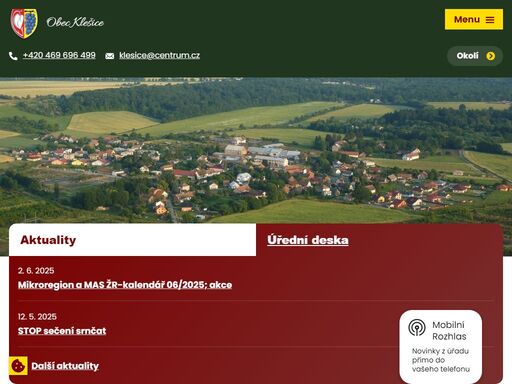 obec se skládá z místních částí klešice a nákle. leží na samém rozhraní železných hor a polabí, 2,5 km severovýchodně od heřmanova městce.