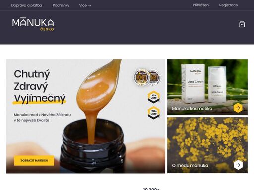 manuka med je vyhledávaným medem pro svou chuť i zdravotně prospěšné látky. skutečný manukový med pochází pouze z nového zélandu. doprava zdarma od 2000 kč