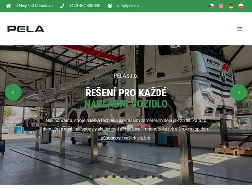 naše firma se specializuje na poskytování profesionálních služeb pro nákladní auta, stroje a těžkou techniku. s více než 25 lety zkušeností jsme realizovali mnoho zakázek v širokém spektru působnosti našich služeb. pokud hledáte kvalitní řešení pro vaše nákladní vozidlo, obratte se na nás a využijte našich zkušeností a odborných znalostí.