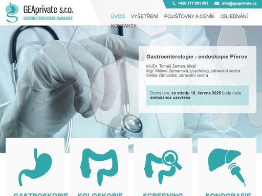 gastroenterologická a endoskopická ambulance přerov, mudr. tomáš zeman