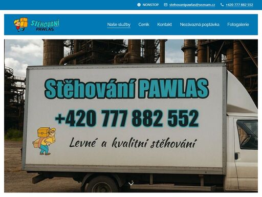 profesionální stěhovací firma, zabývající se stěhováním bytů, rodinných domů, zahrad, garáží, firem a spousty dalších objektů.