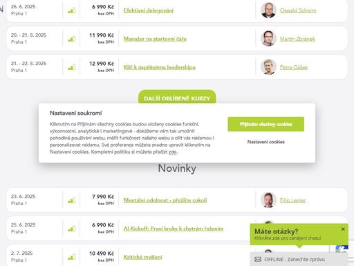 manažerské tréninky, semináře, fóra a firemní programy na míru
