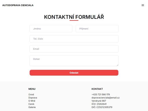 silniční motorová doprava filip cienciala (autodoprava cienciala) nabízí dopravu zboží a materiálů po celé české republice.)