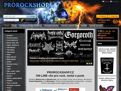 rockový, metalový a punk obchod s největším výběrem