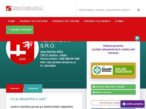 ordinace praktické lékařky mudr. danuše tenčíkové pro dospělé, havířov. ekg přístroj. vyšetření hladiny glukózy v krvi (tzv. glykémie).