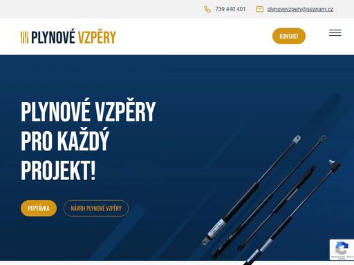 dodáváme a navrhujeme plynové vzpěry pro použití v automobilech, domácnostech (nábytku) a ve strojírenských aplikacích.