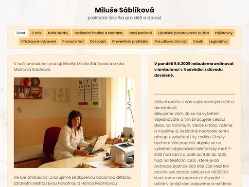 miluše sáblíková - praktická lékařka pro děti a dorost