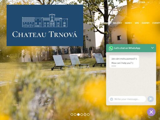 chateau trnová. hotel & restaurace u prahy. přijeďte si k nám odpočinout. romantické pobyty. svatby. oslavy. večírky. křtiny. firemní akce.