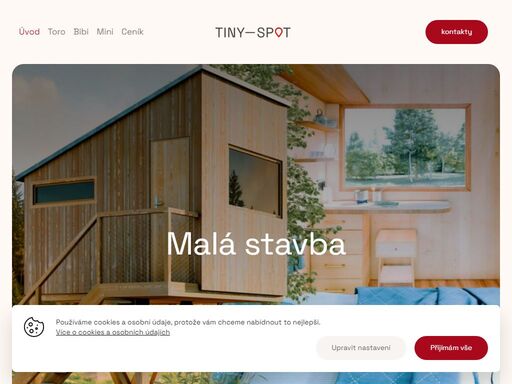 obytné posedy tiny—spot: skandinávský přírodní styl, na klíč za dvěstě tísíc. glamp-spot: plně vybavené pro glamping. relax-spot: rozšíření pro váš dům či chatu.