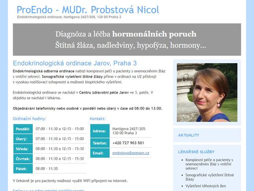 proendo - mudr. probstová nicol - endokrinologická ordinace na praze 3. diagnóza a léčba hormonálních poruch