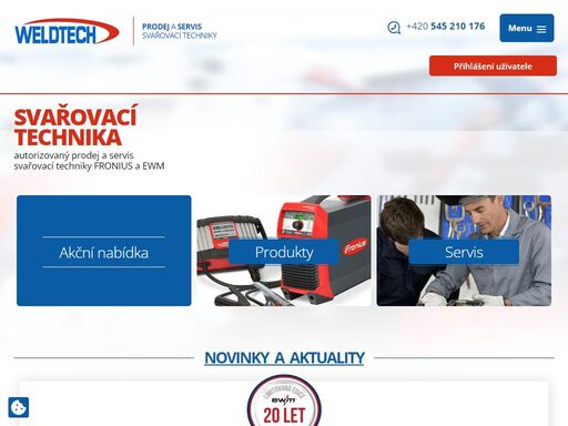 prodej svářecí techniky a její záruční a pozáruční servis. zastoupení značky fronius, speedglass,  nederman a dalších.