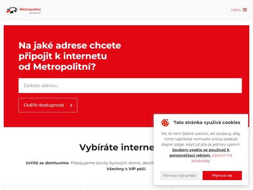 připojíme vás k internetu. instalace zdarma, bez závazků a skrytých poplatků. zadejte svoji adresu a hned zjistěte, jaké služby vám můžeme nabídnout.