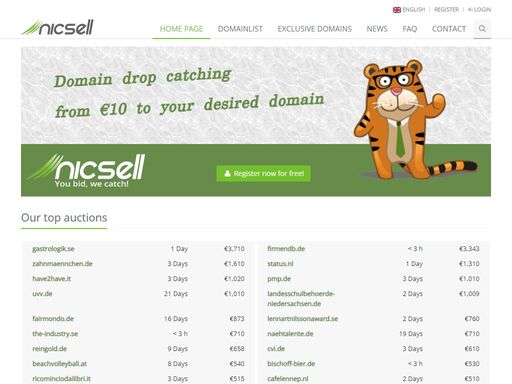 easily & quickly from 10 € to your desired domains with nicsell. simple payment with paypal. free registration. no risk.