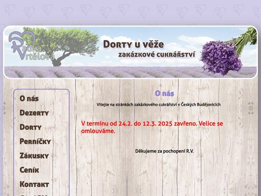 výroba cukrářského zboží na zakázku v českých budějovicích. dorty, cukrovinky, zákusky,...