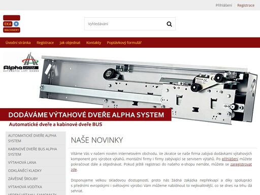 zajišťujeme dodávky výtahových komponent. nabízíme výtahové stroje, dveře alpha system, vodítka, zachycovače, omezovače rychlosti, lana a další komponenty. dále zajišťujeme prodej, servis záruční i pozáruční, dodávky náhradních dílů míchaček, omítaček, če