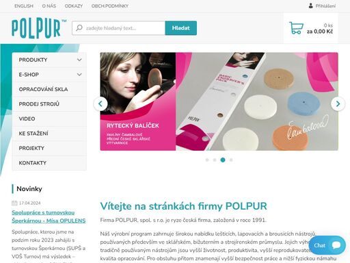 polpur e-shop, výrobce polyuretanových nástrojů a kotoučů na sklo, bižuterii, kovy a minerály