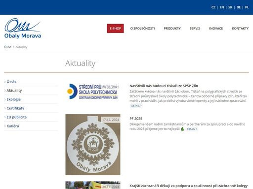 obaly morava a.s., patří mezi významné české výrobce vlnité lepenky a kartonových obalů.
