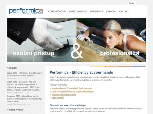performica s.r.o. je moderní it konzultační společnost se zaměřením na databázové aplikace a lidské zdroje pro it projekty.