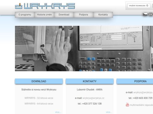 webová prezentace programu wrykrys