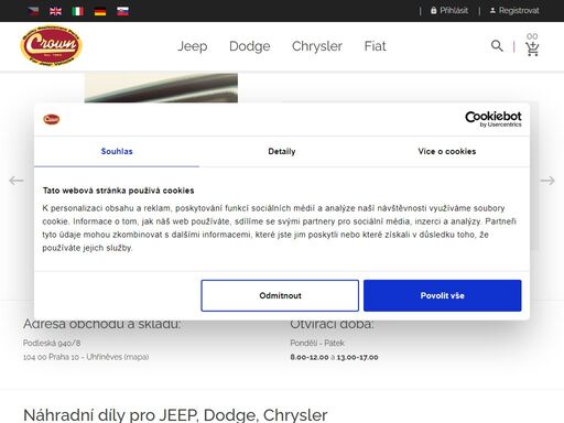 kupujte originální náhradní díly jeep, dodge a chrysler - crown (rdr) automotive sales international s.r.o.