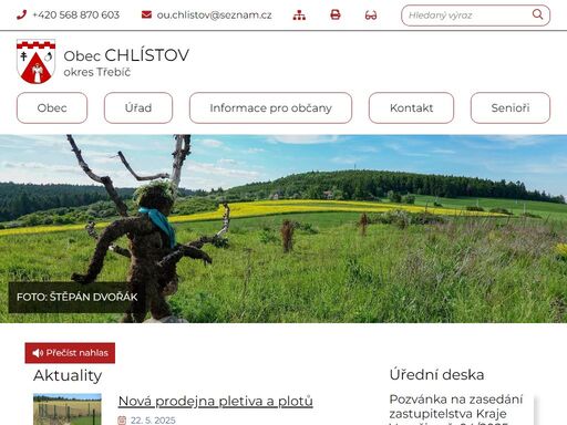 oficiální stránky obce chlístov
