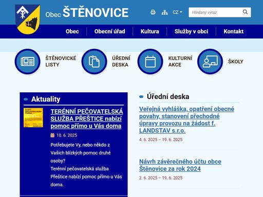 oficiální stránky obce štěnovice