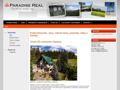 reality a nemovitosti - zajištění prodeje a koupě bytů, rodinných domů, rekreačních objektů a dalších realit pro oblasti krkonoše, podkrkonoší, český ráj a dominikánská republika.