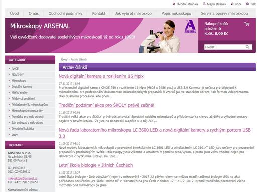 potřebujete kvalitní a spolehlivý mikroskop? mikroskopy nyní za akční ceny! mikroskopy arsenal jsou kovové se skleněnou optikou. školní mikroskopy, laboratorní mikroskopy do laboratoře nebo metalografické mikroskopy pro průmyslovou kontrolu kvality a další. 