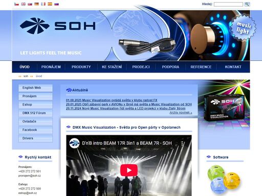 dmx, 512, music, visualization, pronajem, technika, svetla, zvuk, audio, usb, interface svět očima hudby - dmx music visualization - řízení světelné techniky přímo hudbou. ovladače světel dmx pipe, usb-dmx512 interface, dmx led dimmer, dmx pc control, dmx light control, dip switch