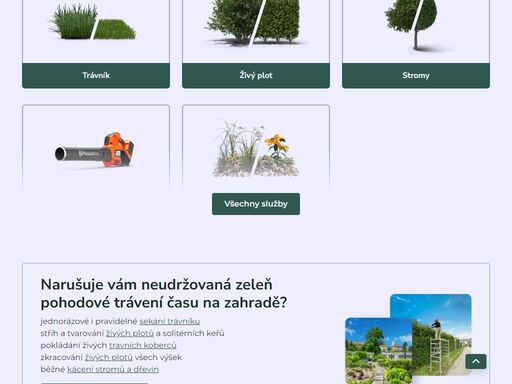 péči o vaši zeleň už nechte na nás, prokoukne! pečujeme o trávníky, živé ploty, stromy,záhony. provádíme čištění zahrad a zeleně.