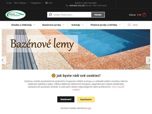 výroba a prodej betonového zboží. výrobky z hladkého a vymývaného betonu v různých barvách.