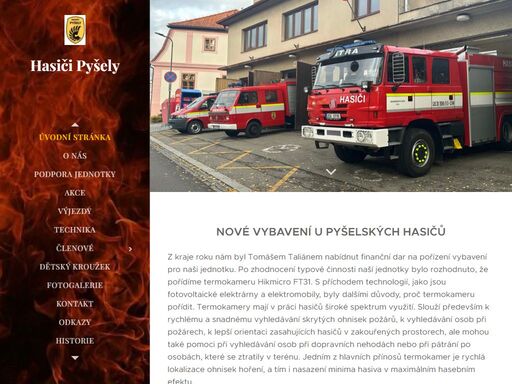 nové vybavení u pyšelských hasičů