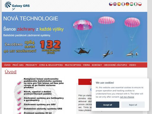 galaxy grs is the manufacture of parachute launchers and recovery systems for parachute, drones, uav, quadcopter, multicopter, vtol, aerotaxi, parachute safety systems. can-bus, dual and high speed parachute rescue system. dji inspire 1, a2, a3 parachute