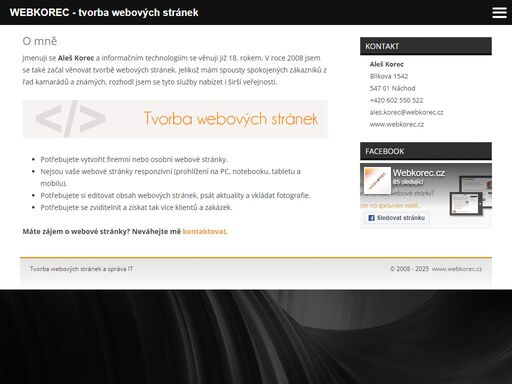aleš korec - webkorec, bílkova 1542, 547 01 náchod