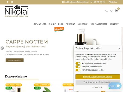 přírodní biodynamická kosmetika dienikolai s nejvyšším bio certifikátem demeter. netestovaná na zvířatech a zcela bez chemie a parabenů.