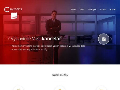 canservis. převezmeme veškeré starosti s provozem vašich tiskáren, vy tak nebudete muset platit opravy ani náhradní díly. dokážeme zajistit komplexní řešení vašeho kancelářského tisku, stačí si vybrat z několika našich tarifů.