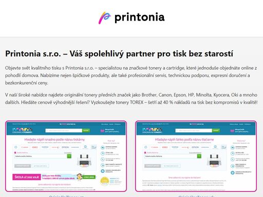 printonia s.r.o. – specialisté na tonery a cartridge. profesionální servis, expresní doručení, skvělé ceny. navštivte originálnítonery.cz a originálnetonery.sk.