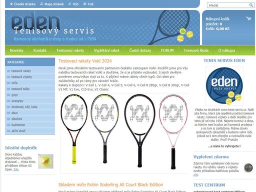 tenis servis eden nabízí vše pro tenis - tenisové rakety, míče, výplety, obuv, textil a ostatní doplňky. tenisový e-shop s tradicí. s námi to vyhrajete!