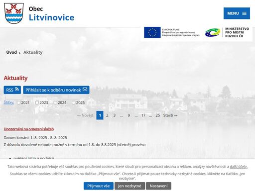obec litvínovice. okres české budějovice.