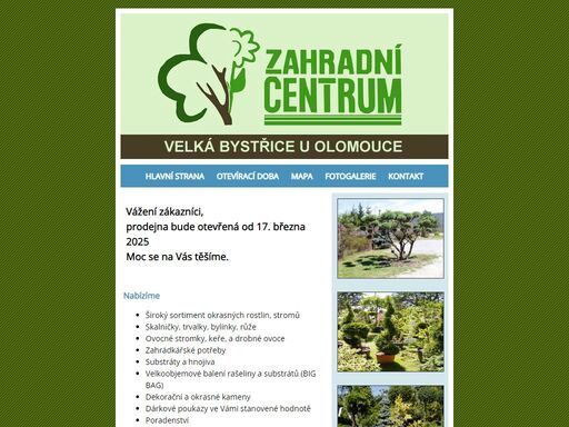 zahradnictví harazinovi - zahradní centrum, široký sortiment okrasných rostlin, stromků, skalniček. hnojiva, zahradní potřeby. realizace zahrad.