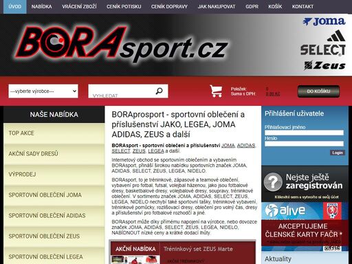internetový obchod se sportovním zbožím boraprosport přináší nejširší online nabídku sportovních značek jako, joma nebo legea v české republice. 