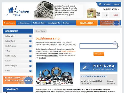 náš sortiment tvoří především ložiska zkl-zvl a dalších předních světových výrobců (např. ložiska ina, skf, iko, fag, atd.). jsme autorizovaným distributorem japonsko-francouzké značky ntn-srn. jsme dovozci značek cx, isb a kg jejichž ložiska jsou u nás již etablována a poskytují výborný poměr kvality a ceny.