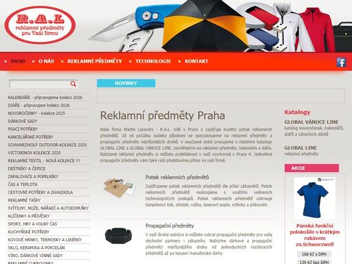 reklamní předměty, potisk reklamních předmětů, propagační předměty, kalendáře, diáře – to vše nabízí firma vladislav lipovský – r. a. l. praha.