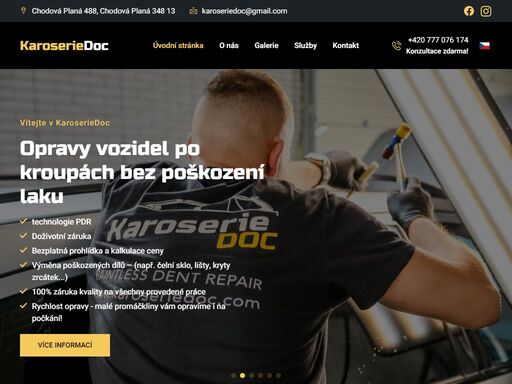 karoseriedoc nabízí opravy promáčklin bez lakování metodou pdr,ochranné nástřiky dutin/podvozků, drobné klempířské/lakýrnické práce & další.