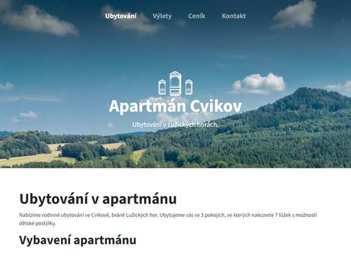 

nabízíme rodinné ubytování ve cvikově, bráně lužických hor.
ubytujeme vás ve 3 pokojích, ve kterých naleznete 7 lůžek s možností dětské postýlky.

