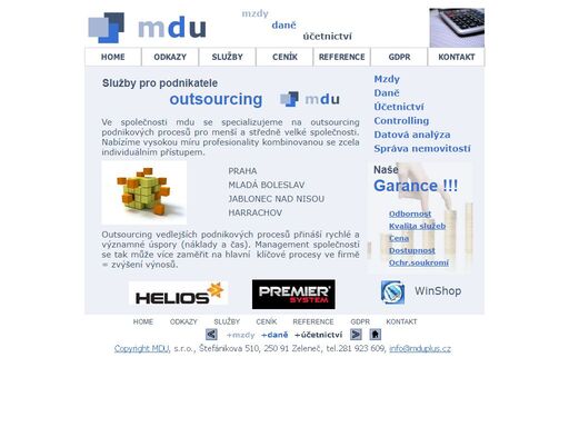 mdu s.r.o., +mzdy +účetnictví +daně