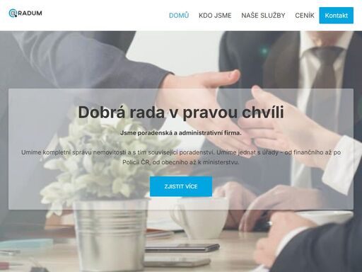 radum nabízí profesionální poradenství a správu nemovitostí. naše služby zahrnují jednání s úřady, komplexní správu nemovitostí a řešení rozmanitých životních situací.
