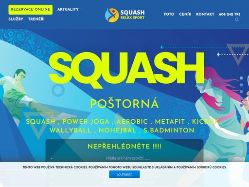 squash, aerobic, wallyball, nohejbal, s-badminton, power joga