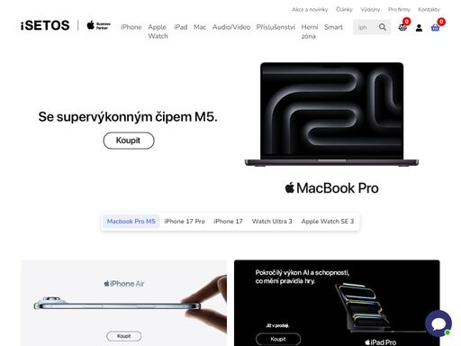 jsme isetos. jsme jedni z prvních autorizovaných prodejců apple zařízení v čr . jsme experti - naši zákazníci dlouhodobě oceňují naši spolehlivost, rady a kvalitní výběr příslušenství.